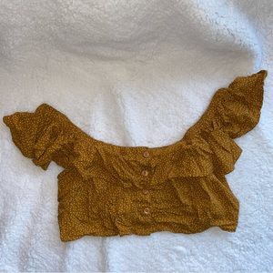 Topshop Flowy Off-Shoulder Button-Up Top